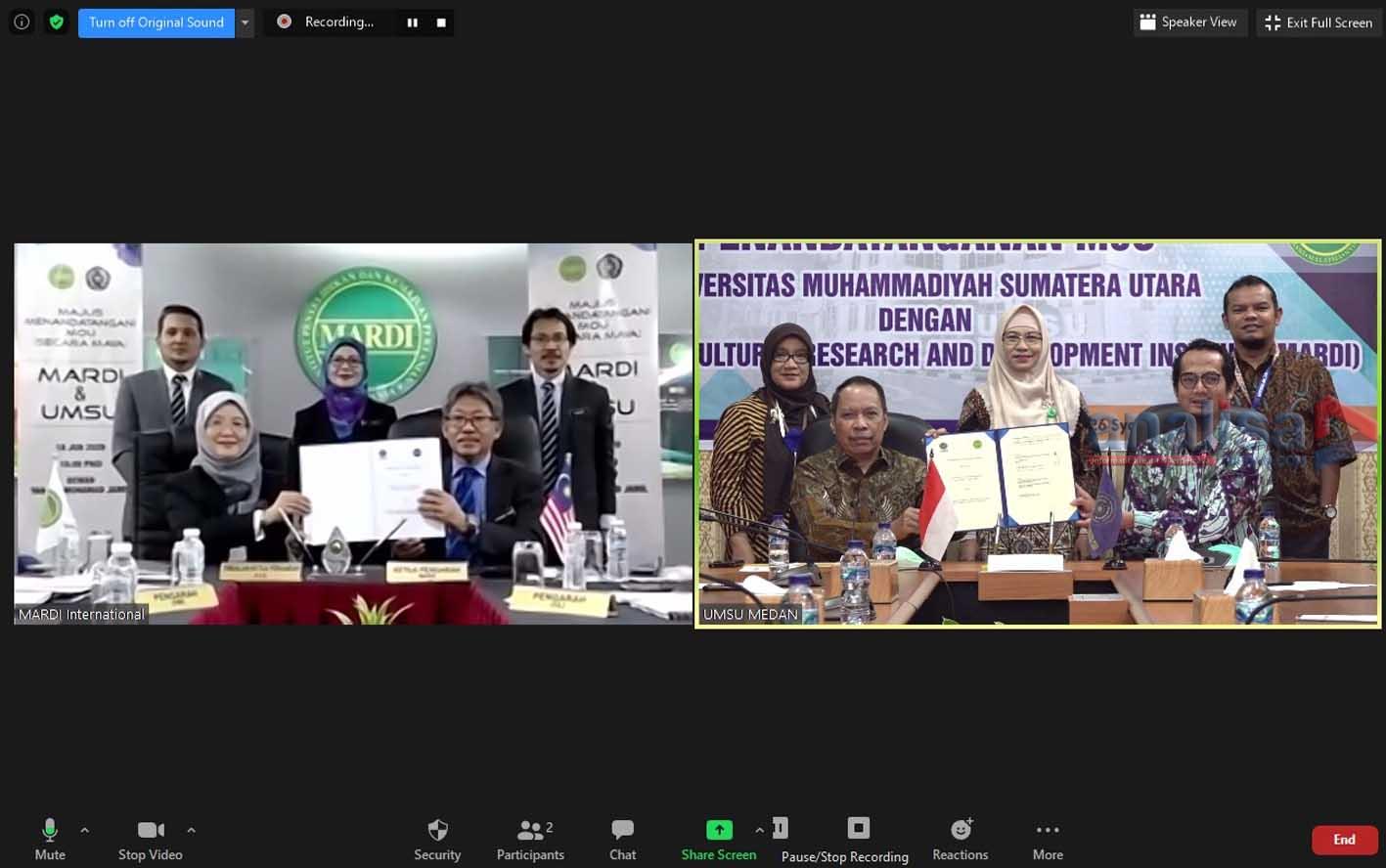 Keren, UMSU Gandeng MARDI, Malaysia Lakukan Penelitian Pertanian Secara Daring