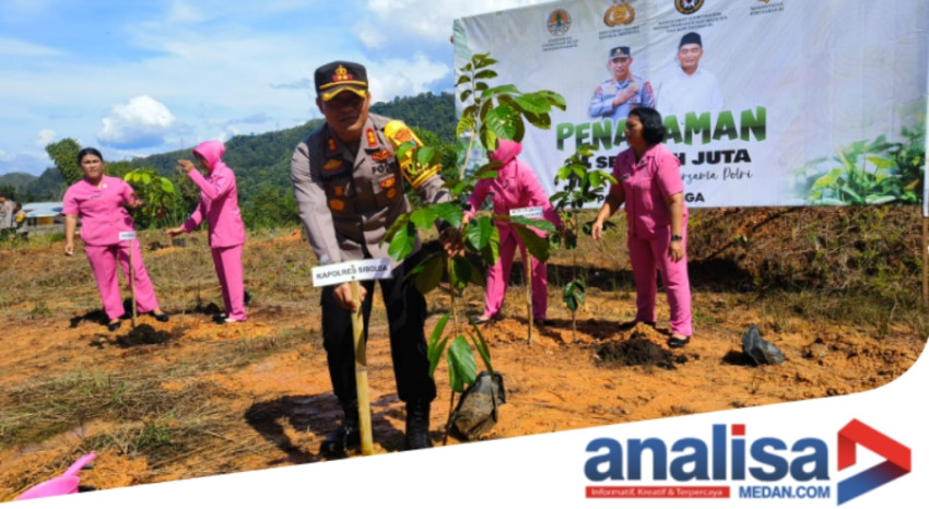 Polres Sibolga Laksanakan Penanaman Sepuluh Juta Pohon Secara Serentak