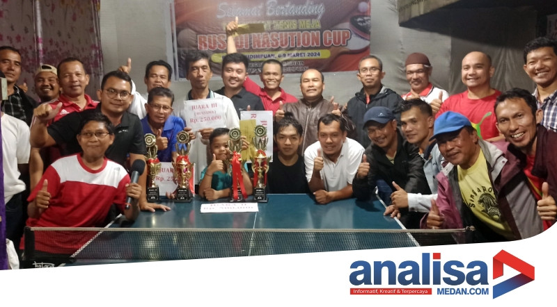 Turnamen Tenis Meja Rusydi Nasution Cup I Ditutup, Wildan Prismana Keluar sebagai Juara