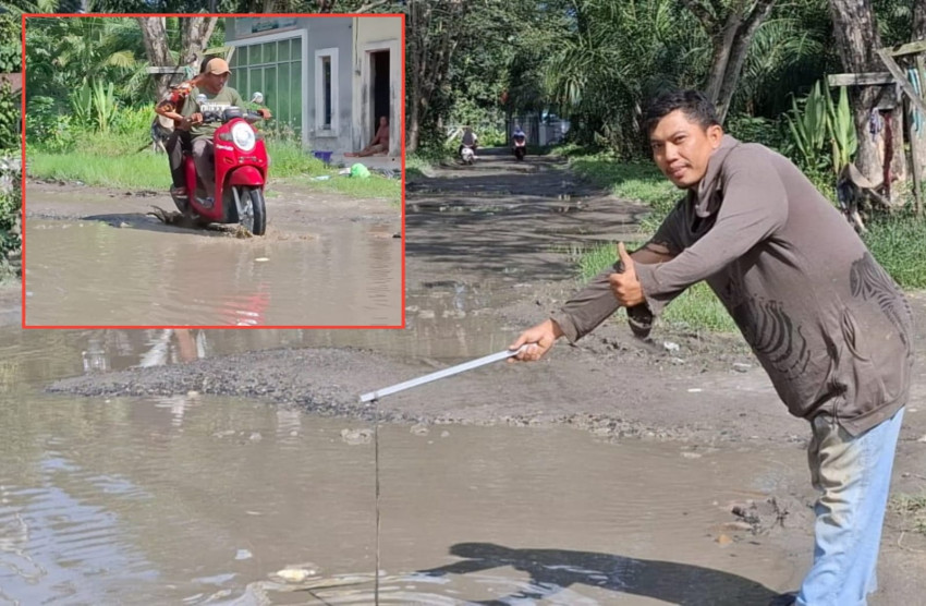 Jalan AMD di Tanjungbalai Rusak Berat, Warga Minta Perbaikan