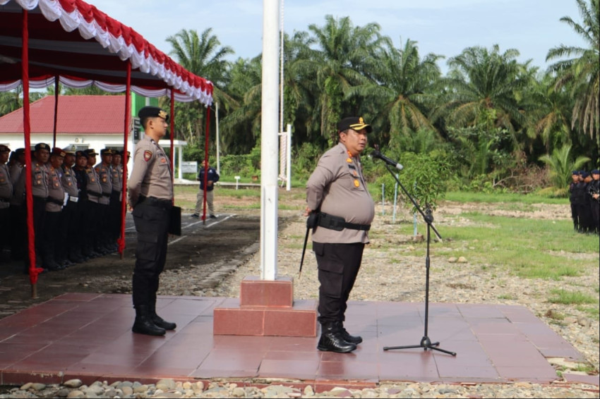 Kapolres Palas Pimpin Apel Pergeseran Pasukan Pengamanan Pilkada