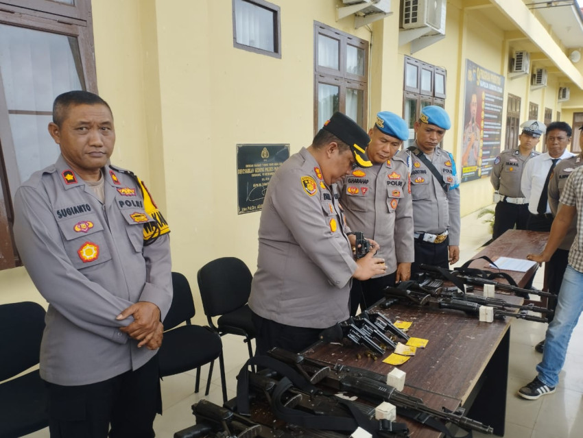 Demi Keamanan dan Kedisplinan Personel, Kapolres Palas Cek Senpi Anggota