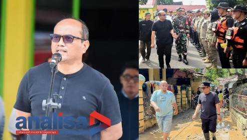 Kenakan Kaos Hitam, Walikota Letnan Pimpin Apel Gabungan Turunkan Tim Ke 7 Titik Bencana Dan Serahkan Bantuan