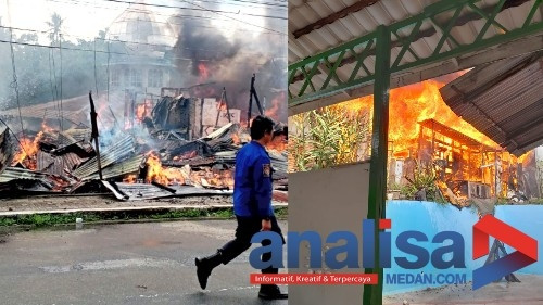 &lrm;Sijago Merah Mengamuk di Sidimpuan, Lima Kios dan Dua Rumah Habis Dilahap