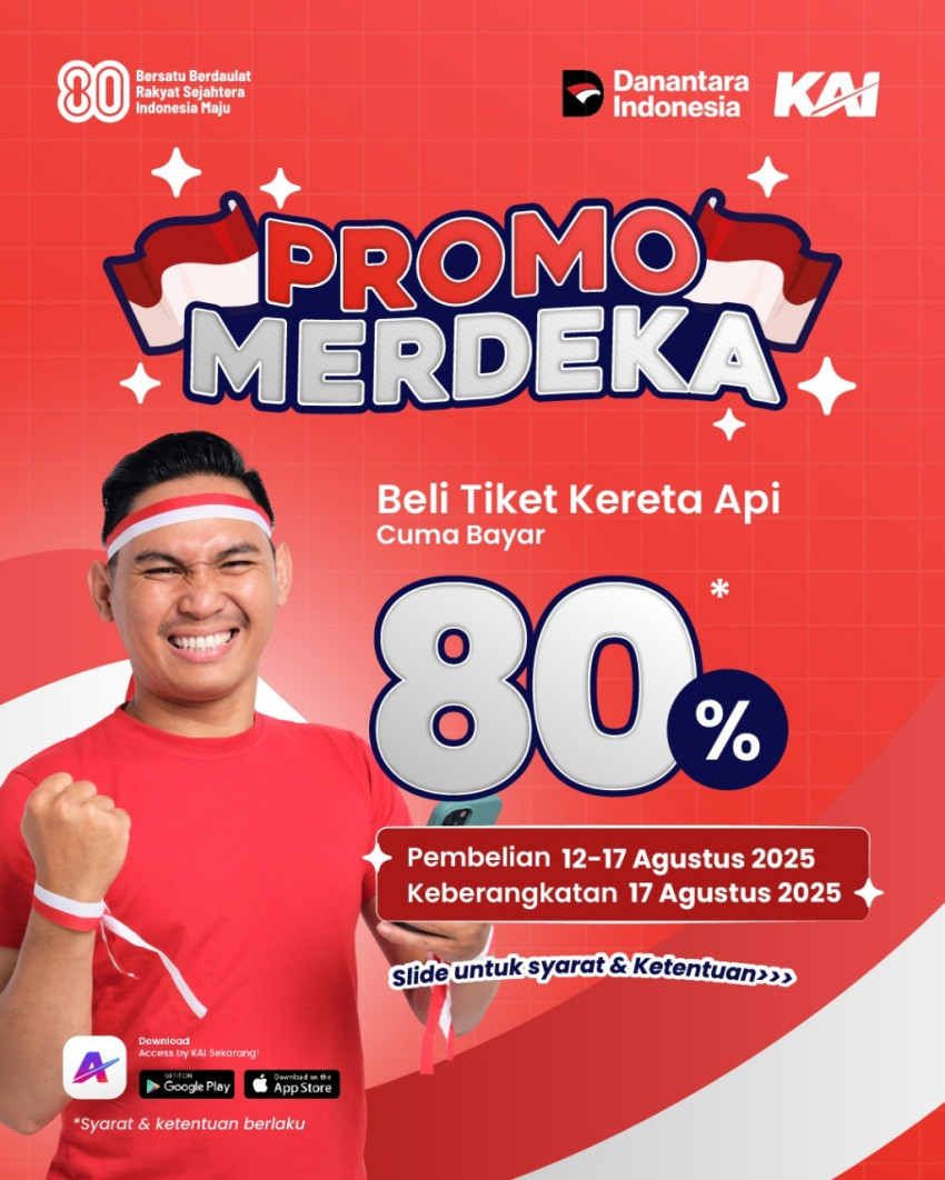 Ayo Naik Kereta Api, Ada Promo Merdeka hingga 80 Persen