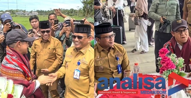 Momen Keakraban Walkot Letnan Menyambut Cak Imin di Bandara Pinang Sori Tapteng