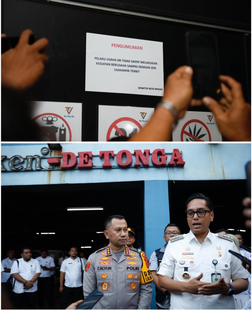 Polrestabes dan Pemko Medan Hentikan Operasional Tempat Hiburan di Medan Selayang