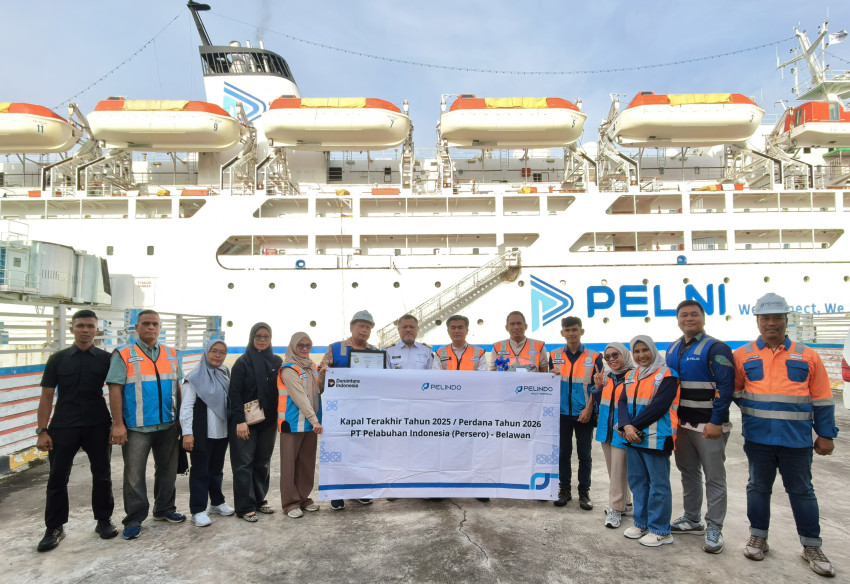 Pelabuhan Belawan Tutup Operasional 2025 dengan Pelepasan Kapal Ekspor, Sambut Kapal Perdana 2026
