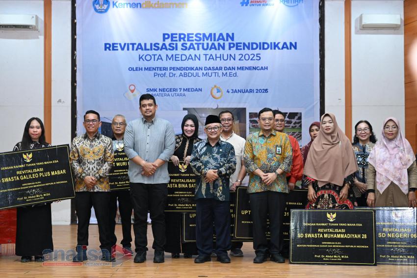 Mendikdasmen di Medan Resmikan Revitalisasi Satuan Pendidikan