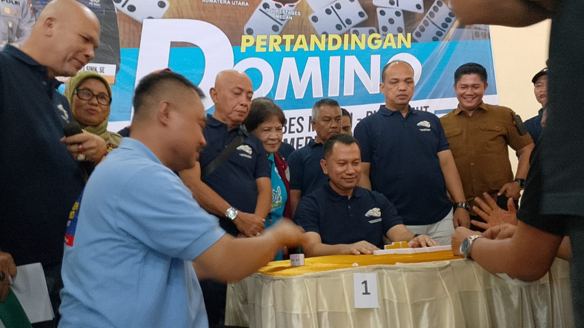 Turnamen Domino PWI Sumut Piala Kapolrestabes Medan Meriahkan HPN 2026 Dibuka Kombes Pol Dr Jean Calvijn Simanjuntak