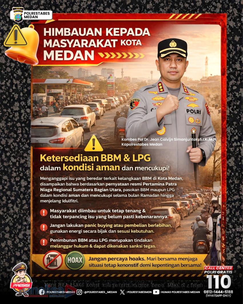 Kapolrestabes Medan Imbau Warga Tidak Panic Buying, Stok BBM dan LPG Dipastikan Aman