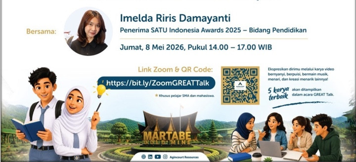 PT AR Gelar GreatTalk Martabe, Dorong Generasi Muda Untuk Berani Bermimpi