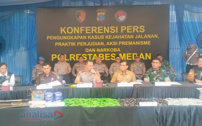 GSN dan Patroli Gabungan Tekan Kriminalitas di Medan, 290 Tersangka Ditangkap dan Ratusan Barang Bukti Disita